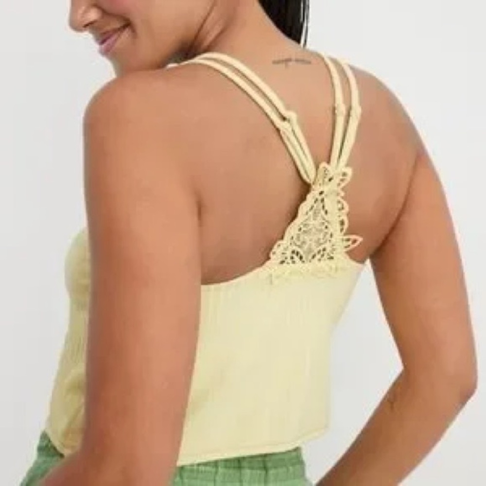 Aerie Yellow Camisole with Lace Detail
